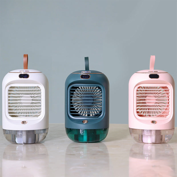 Mini Mist Air Cooler – USB Desktop Humidifier Fan with LED & Aroma Diffuser | Zaplet