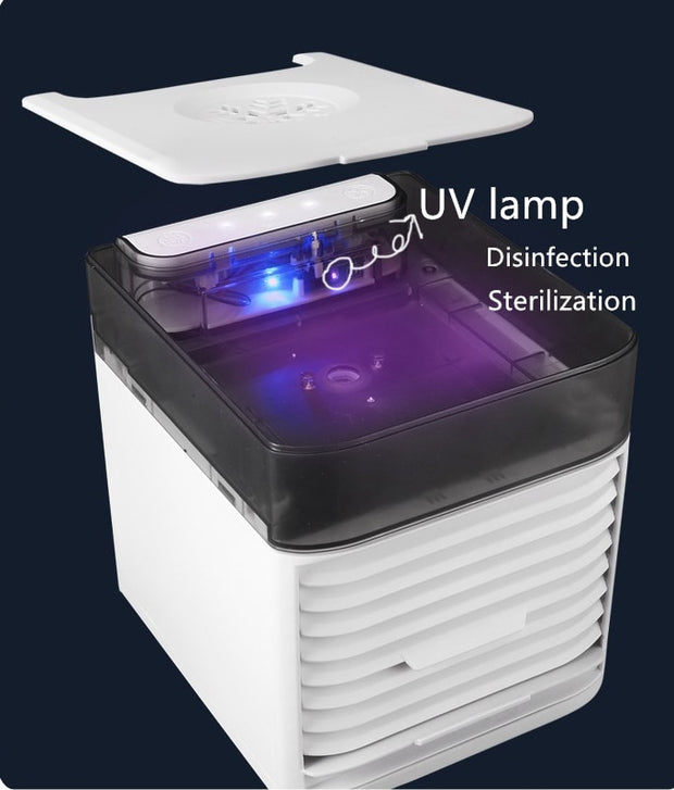 7-Color USB Mini Air Cooler – LED Night Light & UV Sterilizer | Zaplet