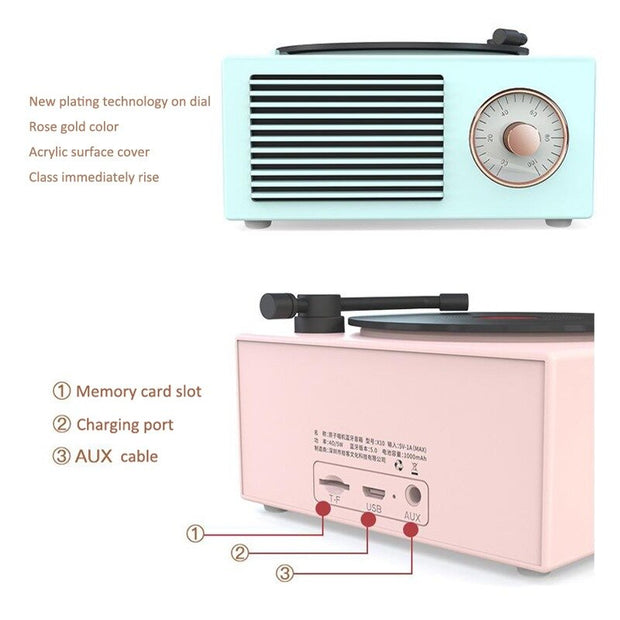 Retro Vinyl Bluetooth Speaker – Vintage Record Player Design | Zaplet