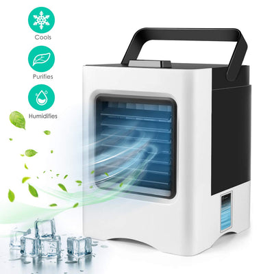 4-in-1 Mini Air Cooler – USB Rechargeable Fan + Humidifier + Purifier | Zaplet