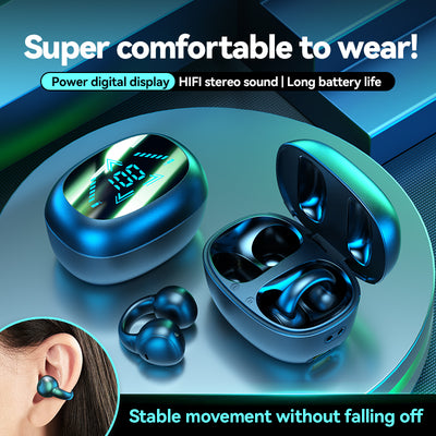 M61 Wireless Bone Conduction Earbuds – Noise-Cancelling with Digital Display | Zaplet