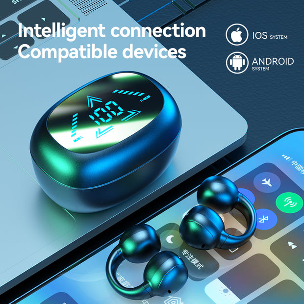 M61 Wireless Bone Conduction Earbuds – Noise-Cancelling with Digital Display | Zaplet