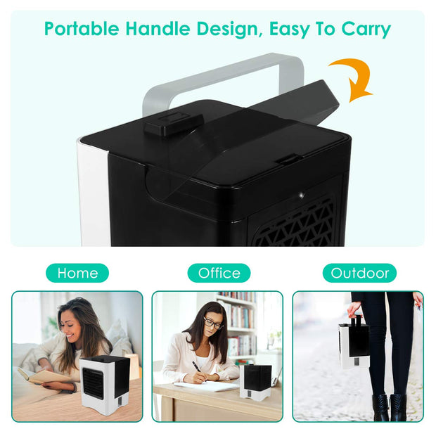 4-in-1 Mini Air Cooler – USB Rechargeable Fan + Humidifier + Purifier | Zaplet