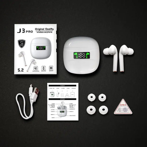 Smart LCD Wireless Earbuds – Bluetooth 5.2 IPX7 Waterproof Noise Cancelling Earphones | Zaplet