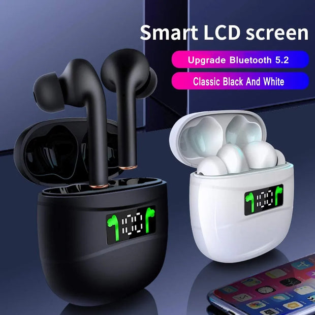 Smart LCD Wireless Earbuds – Bluetooth 5.2 IPX7 Waterproof Noise Cancelling Earphones | Zaplet